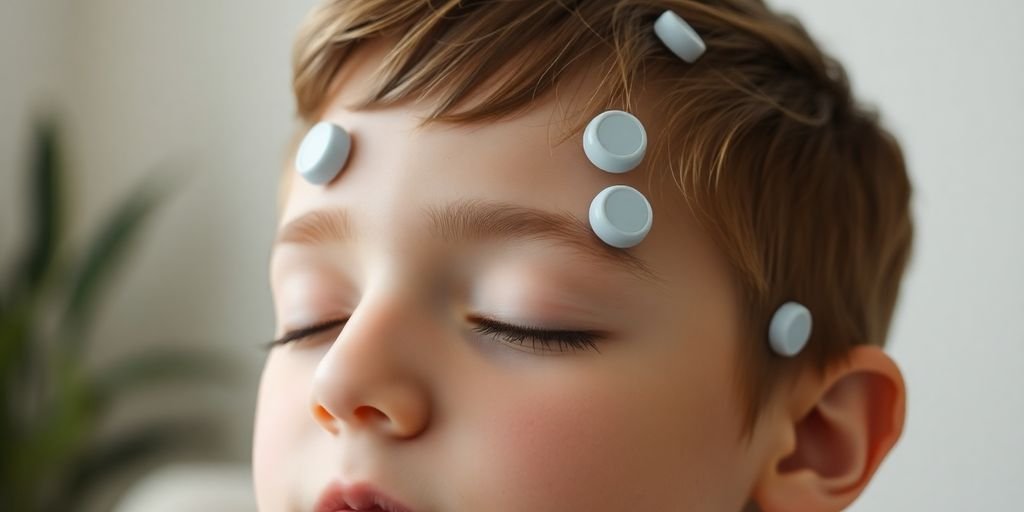 Teenager with neurofeedback sensors